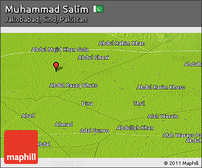 Physical Panoramic Map of Muhammad Salīm