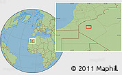 Savanna Style Location Map of the area around 28° 18' 5" N, 6° 43' 29" W