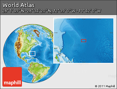 Physical Location Map of the Area around 28° 18' 5" N, 72° 10' 30" W