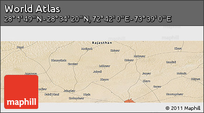 Satellite Panoramic Map of the Area around 28° 18' 5" N, 73° 10' 30" E