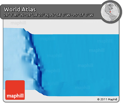 Physical 3D Map of the Area around 28° 18' 5" N, 76° 25' 30" W