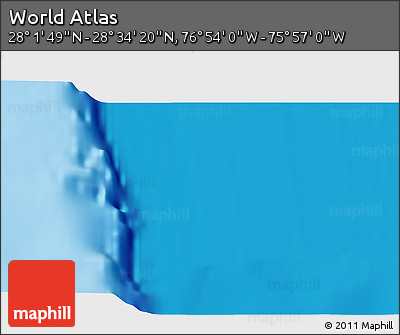 Physical 3D Map of the Area around 28° 18' 5" N, 76° 25' 30" W