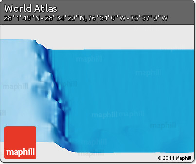 Physical 3D Map of the Area around 28° 18' 5" N, 76° 25' 30" W