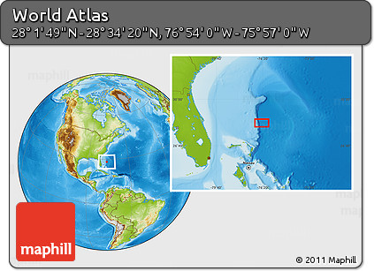 Physical Location Map of the Area around 28° 18' 5" N, 76° 25' 30" W