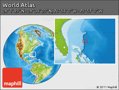 Physical Location Map of the Area around 28° 18' 5" N, 76° 25' 30" W