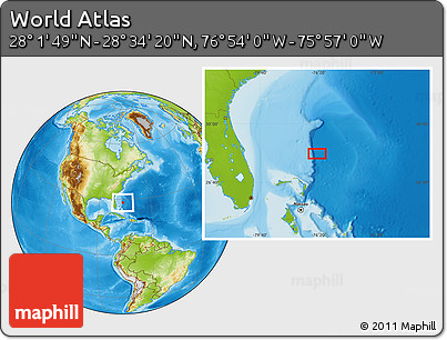 Physical Location Map of the Area around 28° 18' 5" N, 76° 25' 30" W