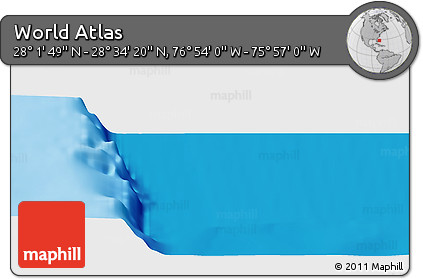 Physical Panoramic Map of the Area around 28° 18' 5" N, 76° 25' 30" W