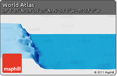 Physical Panoramic Map of the Area around 28° 18' 5" N, 76° 25' 30" W