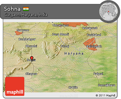 Satellite Panoramic Map of Sohna