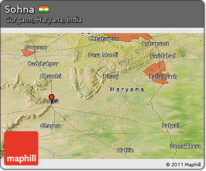 Satellite Panoramic Map of Sohna