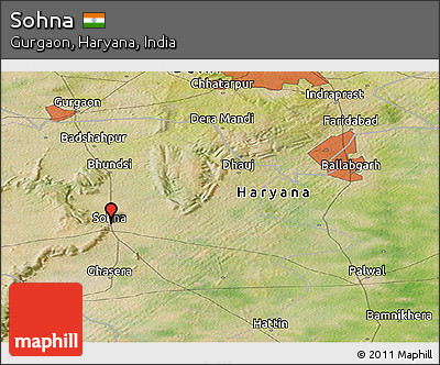 Satellite Panoramic Map of Sohna