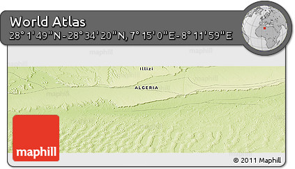 Physical Panoramic Map of the Area around 28° 18' 5" N, 7° 43' 29" E