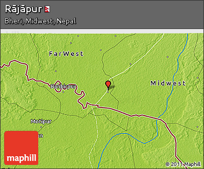 Physical 3D Map of Rājāpur