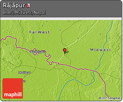 Physical 3D Map of Rājāpur