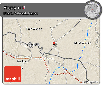 Shaded Relief 3D Map of Rājāpur