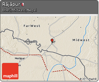 Shaded Relief 3D Map of Rājāpur