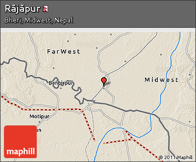 Shaded Relief 3D Map of Rājāpur