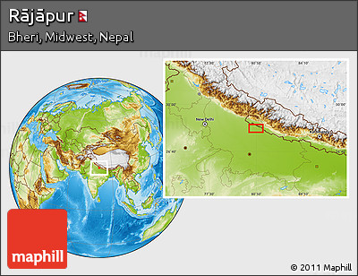 Physical Location Map of Rājāpur