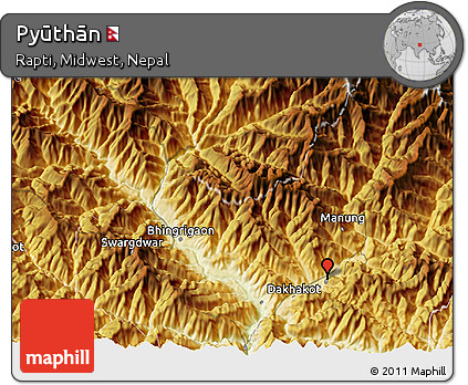Physical 3D Map of Pyūthān