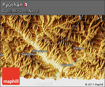 Physical 3D Map of Pyūthān