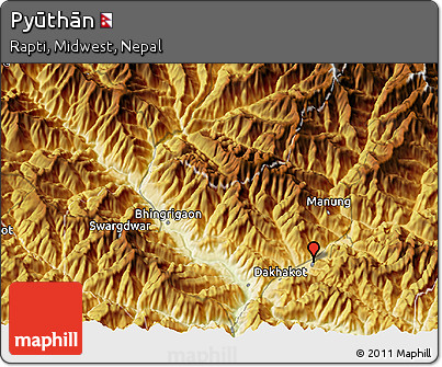 Physical 3D Map of Pyūthān
