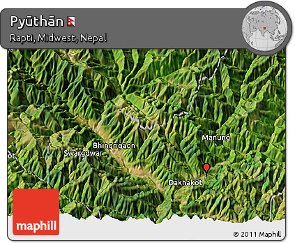Satellite 3D Map of Pyūthān