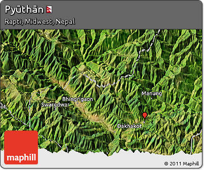 Satellite 3D Map of Pyūthān