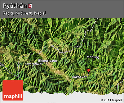 Satellite 3D Map of Pyūthān