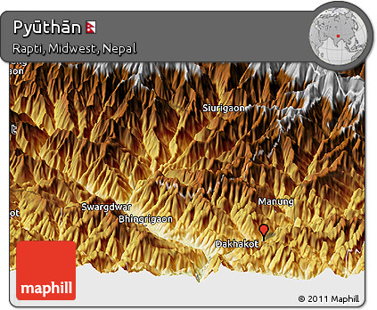 Physical Panoramic Map of Pyūthān