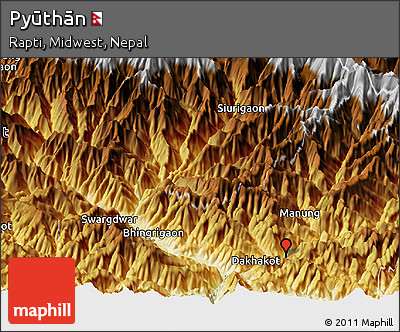 Physical Panoramic Map of Pyūthān