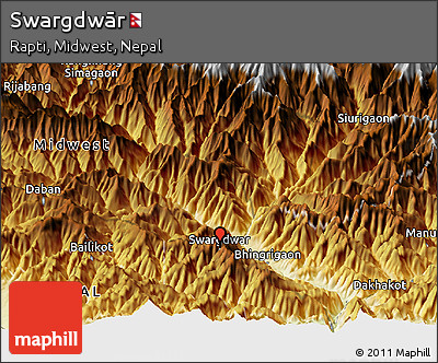 Physical Panoramic Map of Swargdwār