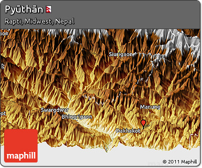 Physical Panoramic Map of Pyūthān