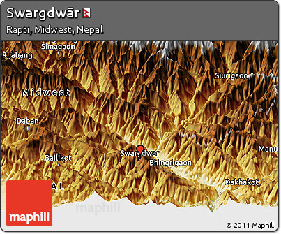 Physical Panoramic Map of Swargdwār