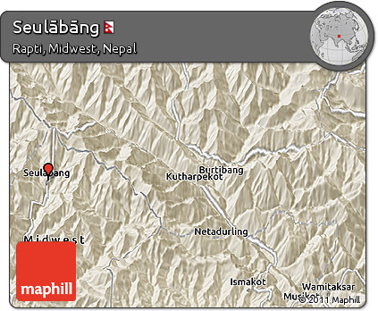 Shaded Relief 3D Map of Seulābāng