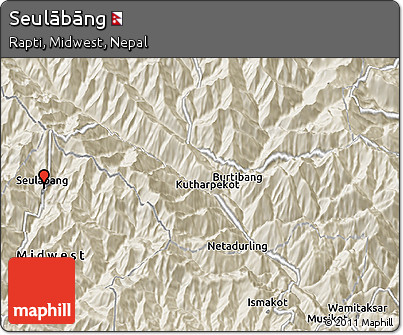 Shaded Relief 3D Map of Seulābāng