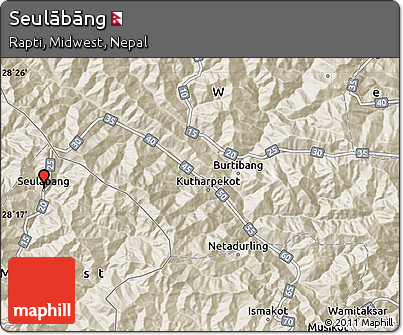 Shaded Relief Map of Seulābāng