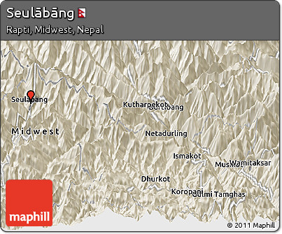 Shaded Relief Panoramic Map of Seulābāng
