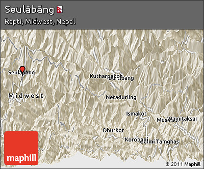 Shaded Relief Panoramic Map of Seulābāng