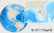 Shaded Relief Location Map of the area around 28° 18' 5" N, 83° 13' 29" W