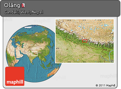 Satellite Location Map of Olāng