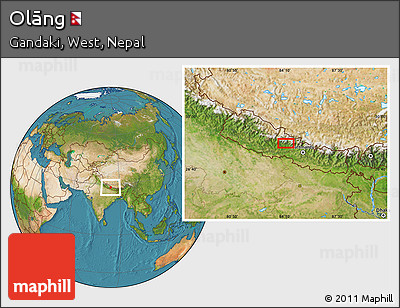 Satellite Location Map of Olāng