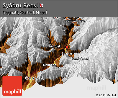 Physical 3D Map of Syābru Bensi
