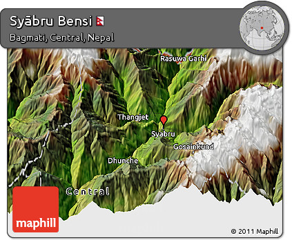 Satellite 3D Map of Syābru Bensi