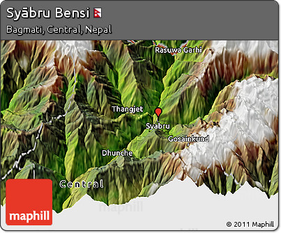 Satellite 3D Map of Syābru Bensi