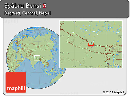 Savanna Style Location Map of Syābru Bensi