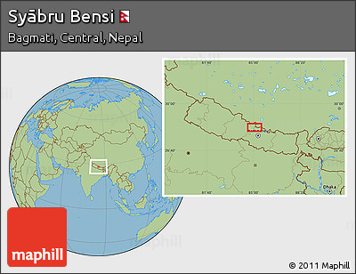 Savanna Style Location Map of Syābru Bensi
