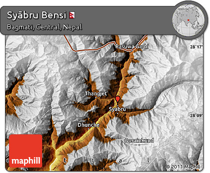 Physical Map of Syābru Bensi