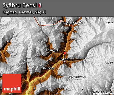 Physical Map of Syābru Bensi