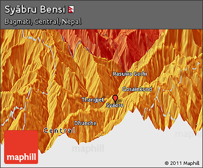 Political Panoramic Map of Syābru Bensi