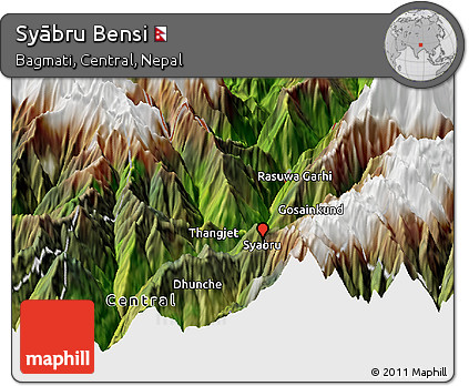 Satellite Panoramic Map of Syābru Bensi